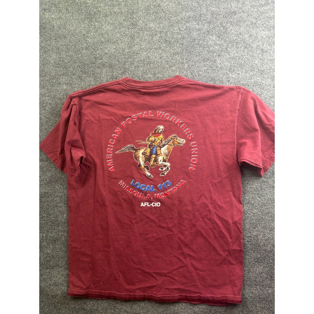 Union Made APWU T-Shirt Mens XL American Postal Workers Union Montana Graphic